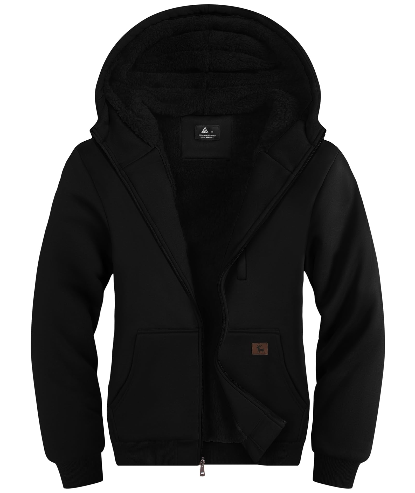 LLdress Heren Fleece Hoodie Winter Warme Jas met Rits en Zakken Fleece