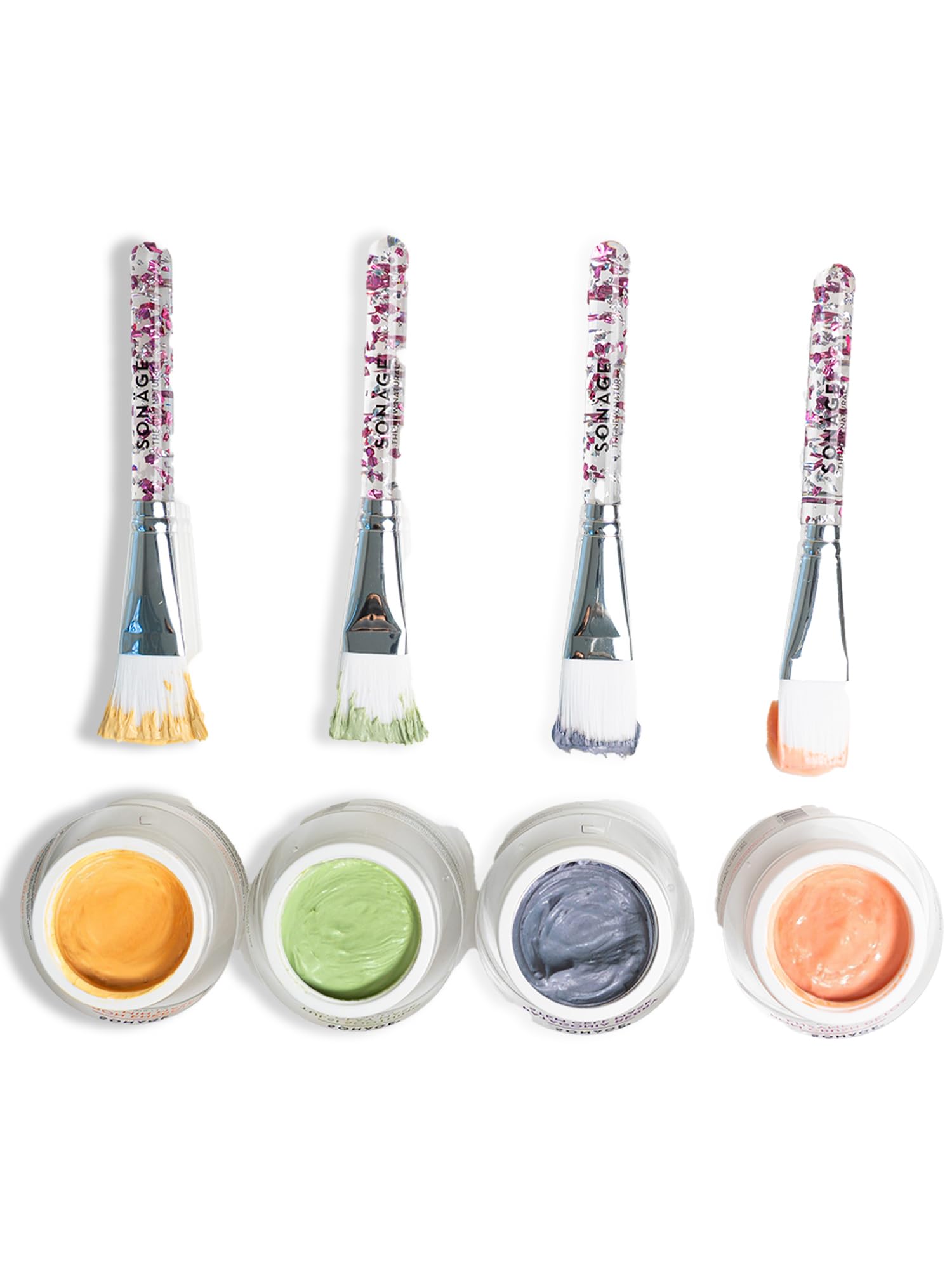 SONAGESample Kit- 4 Piece Trial Size Skincare Set: 4 Facial Masks (Hydration: Saffron Mask; Anti-Aging: Patagonia Stem Cell Mask; Exfoliation: Pom Crush Enzyme Mask; Cleansing: Tulsi Clay Mask)