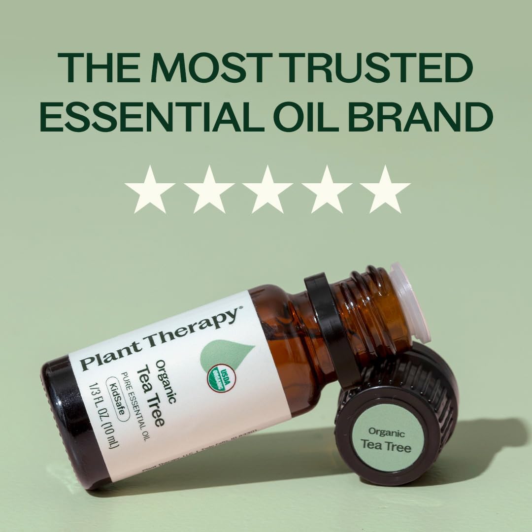 Plant Therapy Organic Tea Tree Oil (Melaleuca) 100% Pure, USDA Certified Organic, Undiluted, Natural Aromatherapy for Skin, Hair, and Toenails, Therapeutic Grade 10 mL (1/3 oz) - Image 6