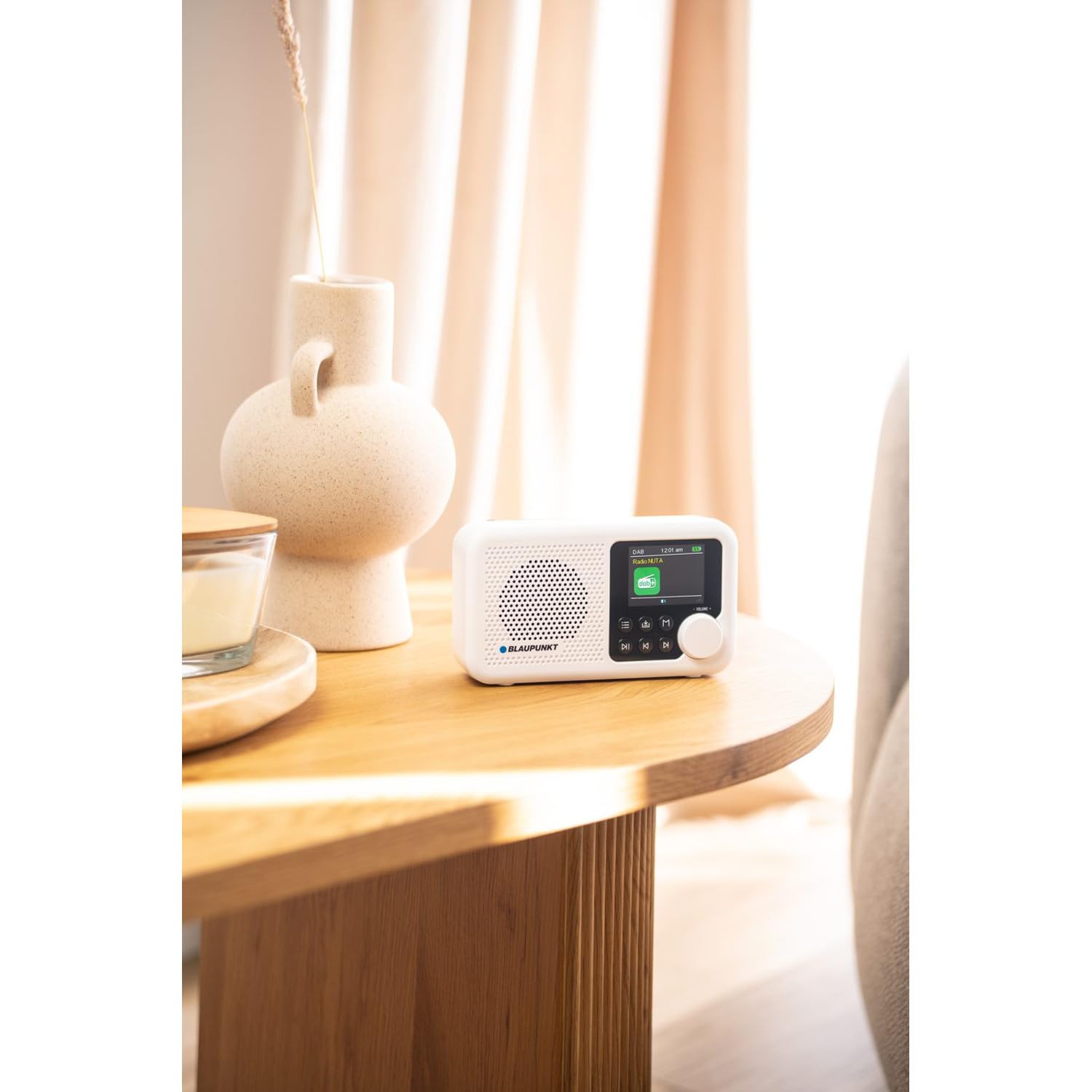 Radio portátil Blaupunkt DR8 Dab+ FM con Bluetooth | Pantalla TFT a Color | Doble Alarma | batería