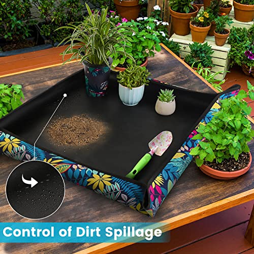 Repotting Mat for Plant Transplanting and Mess Control 29.5"x 29.5" Oxford Fabric Waterproof Potting Foldable Indoor Portable Gardening Tray Unique Gifts Lovers - Image 5