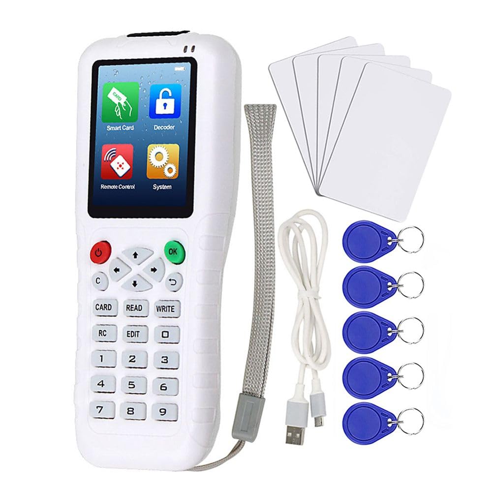 Jnchdghwa White Smart Card Cloner Rfid Duplicator 125Khz 13.56Mhz Id Ic Access Card Reader Writer Decoder Nfc Copier