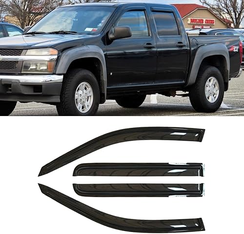 4 deflectores de ventilación para ventana lateral, 4 viseras de viento de color humo oscuro, para montaje exterior, con cinta adhesiva para el sol,