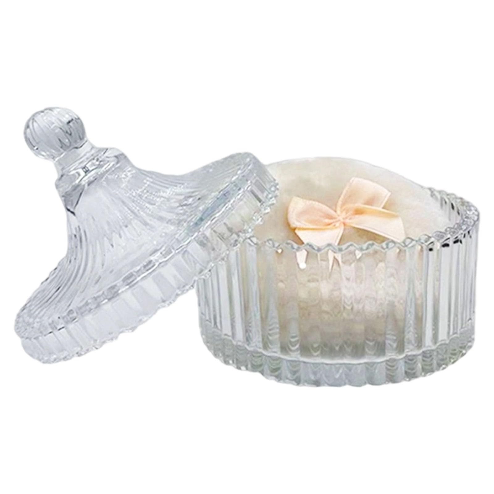 Tsophreniq Large Body Powder Puff Clear Cosmetic Jar Multi Functional Container for Powder Puff Cotton Pads Makeup Storage