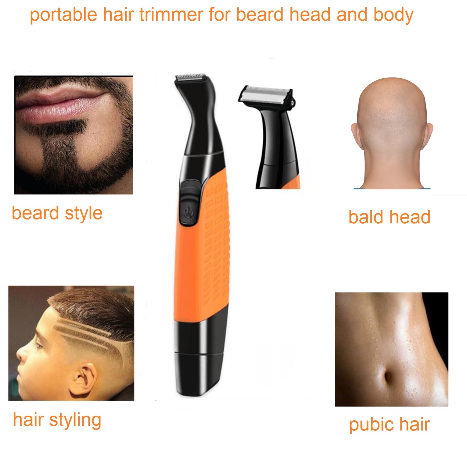 Rasoio pubico da uomo,Clipper intimo maschile,Rasoio inguinale asciutto bagnato,Rimozione dei capelli del corpo elettrico,Rasoio stile barba e baffi,Mini rasoio portatile testa calva,Kit per