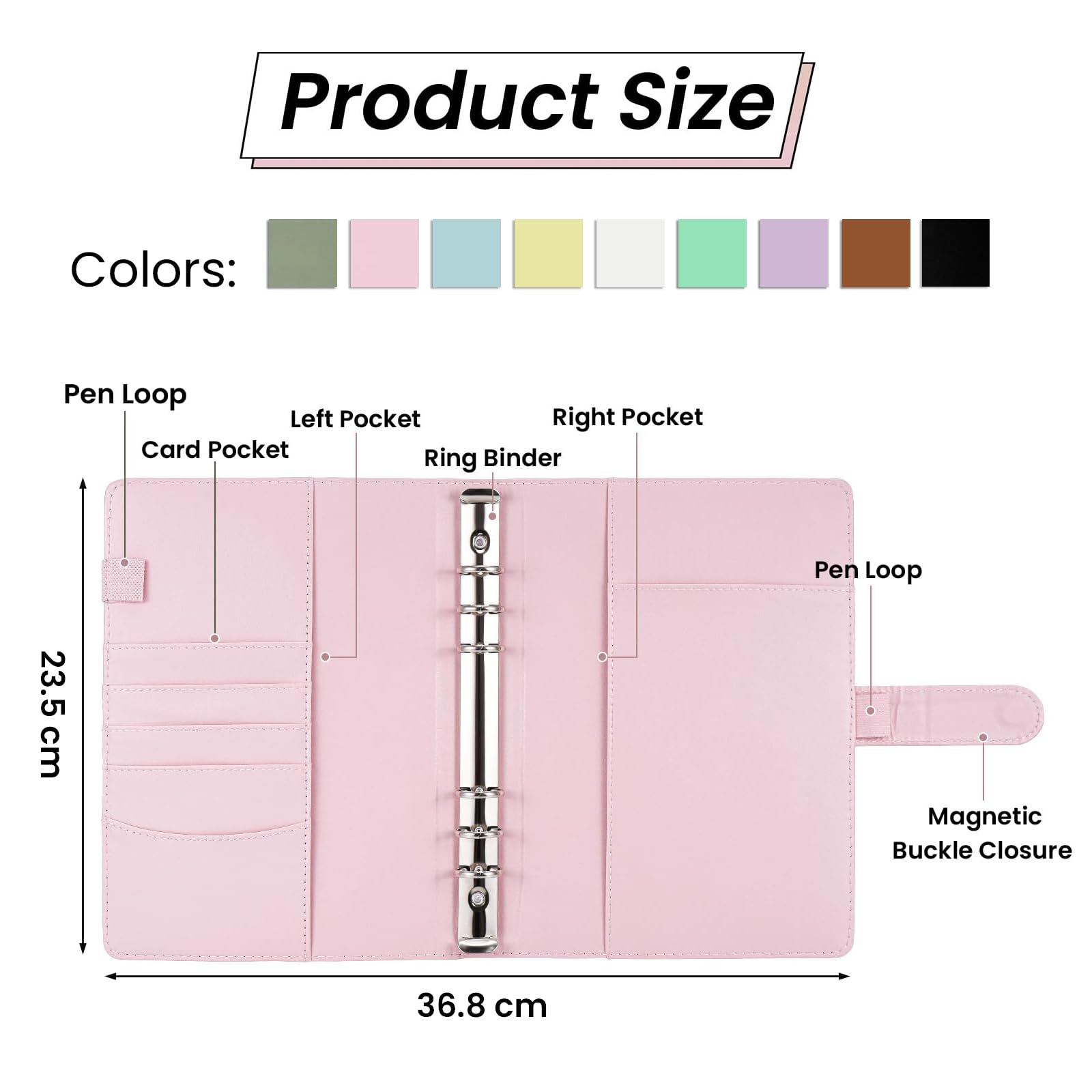 Carpeta Budget Binder A6 De Piel Sintética Para Cuadernos, 6 | Cuotas