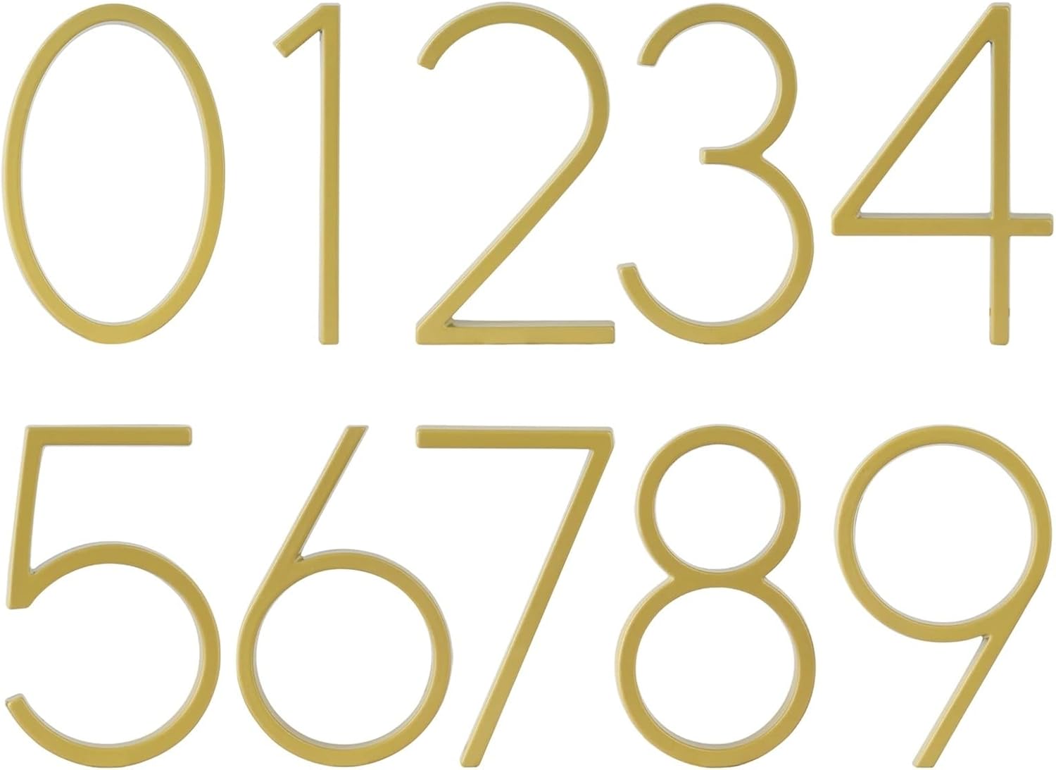 5" Floating House Numbers for Outside 125mm Golden Zinc Alloy Adress Name Plates Sign Letter Digits, for Apartment Door Numbers Mailbox Garden Yard Street Office with Screws(0)