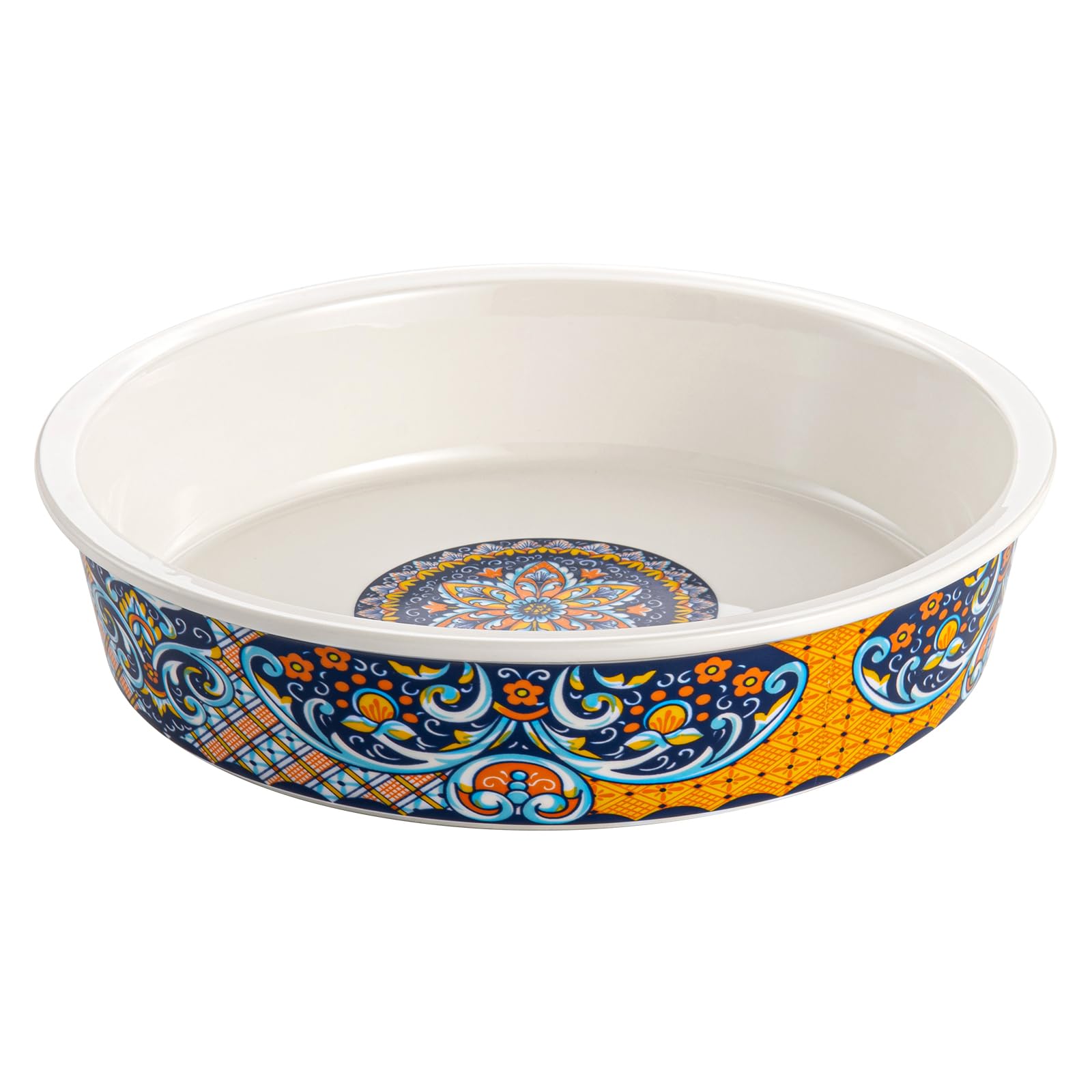 HENXFEN LEAD Moldes de porcelana para hornear, molde redondo de 1850 ml, para tartas de manzana, pastel de frutas, juego de moldes coloridos con 1 pieza, estilo bohemio