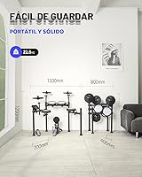 Vista 6 de Donner DED-200 - Baterías Eléctricas con Almohadillas de Malla Silenciosa, 2 Platillos con Ahogador, 31 Kits y más de 450 Sonidos, Banqueta