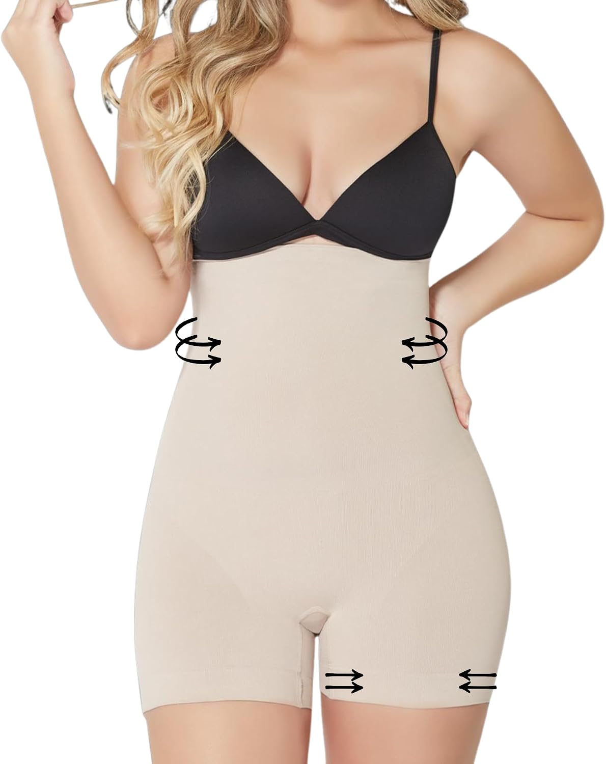 High Waisted Shapewear Shorts for Women Tummy Control Seamless Mid Thigh Shaping Boxer Shorts