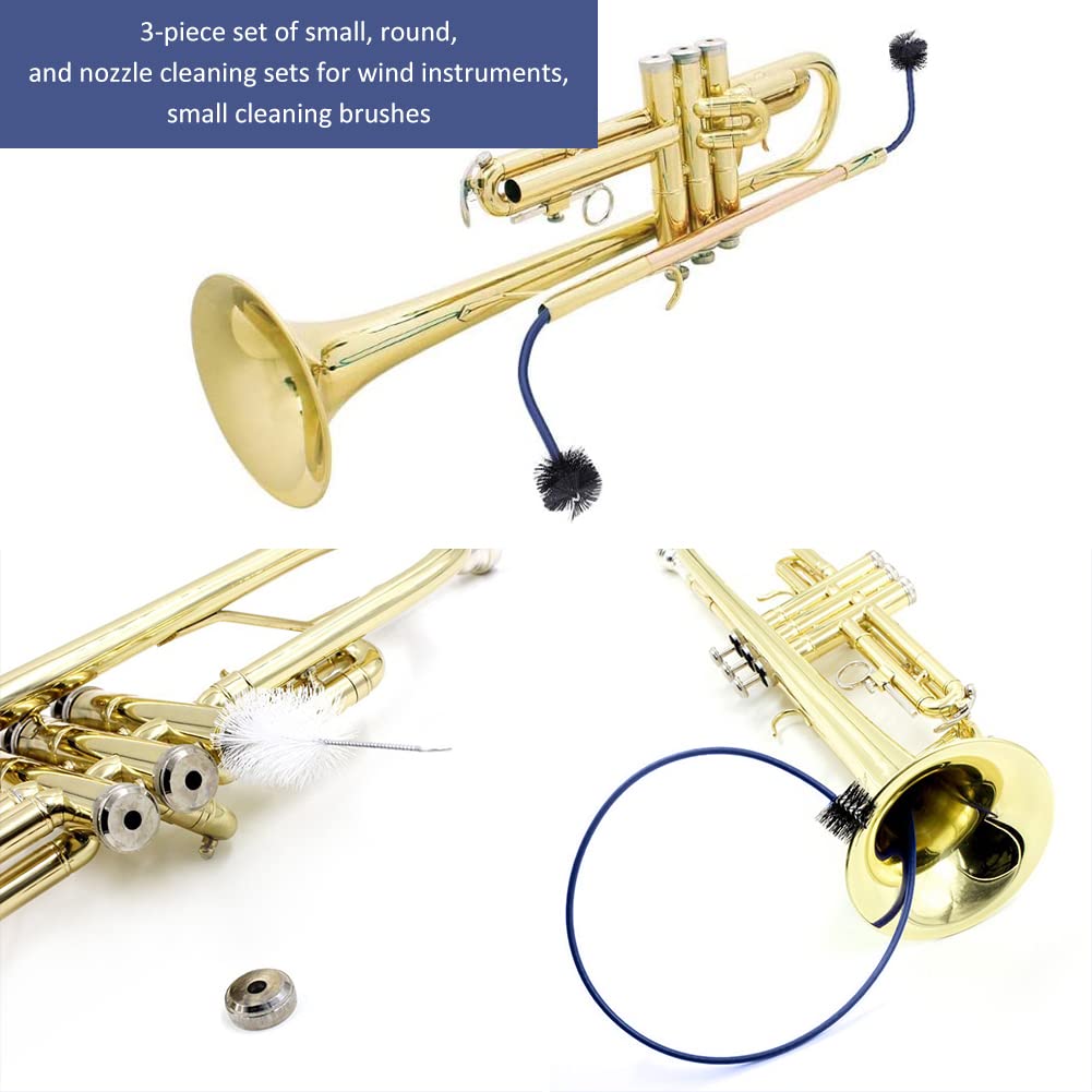 Kit Pulizia Tromba - 3 Spazzole Per Bocchino E Valvole, Accessori Strumenti Ottoni - Foto 4