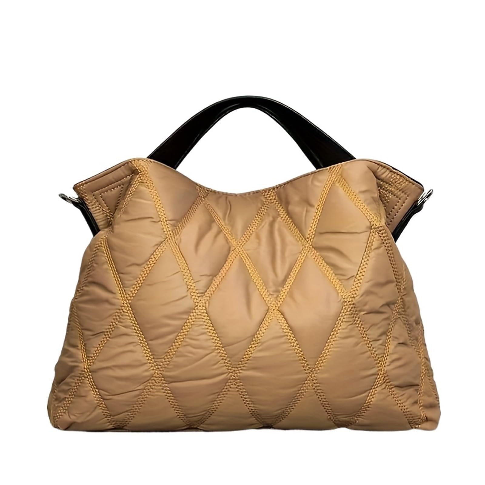 Bolso Acolchado Mujer Bolso tote acolchado moderno con diseño de rombos de nailon, bolso de mano y acolchado for mujer.