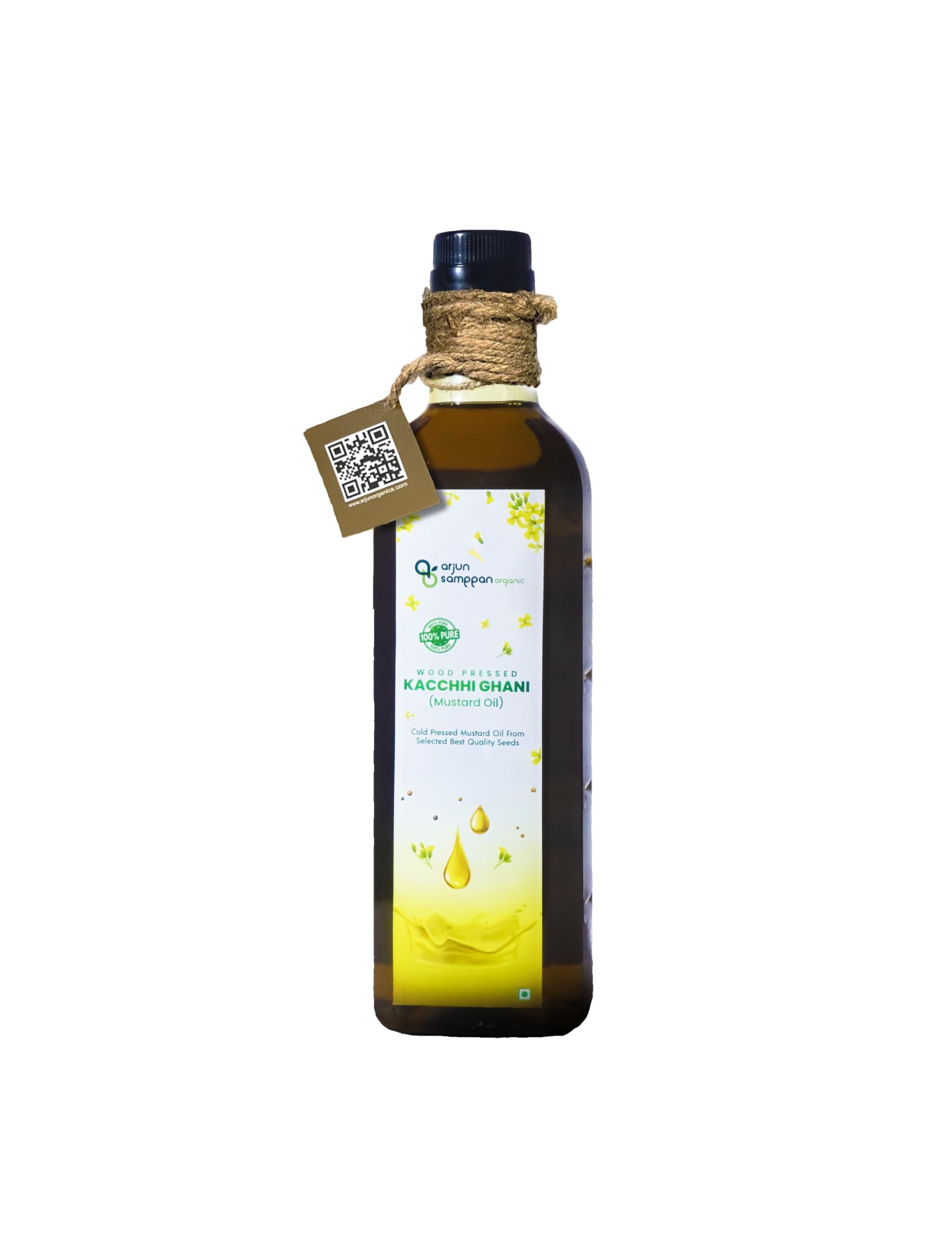 Arjun Samppan Organic - Kacchi Ghani Cold Pressed Mustard Oil (1L) | Nutrient Rich | Traditional Cold Pressing | Pure and Natural (B0D8J3NG11) Amazon Price History, Amazon Price Tracker