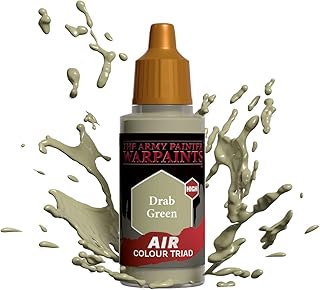 The Army Painter Warpaints Air Drab Green - Non-Toxic Water Based Airbrush paint – acrylic paint and primer for Tabletop Roleplaying, Boardgames, and Wargames Miniature Model Painting