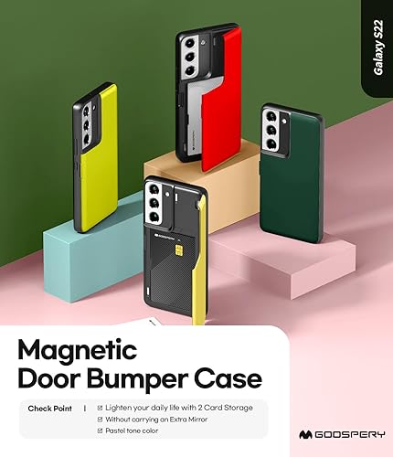 Miniatura 640 de GOOSPERY Parachoques magnético para puerta compatible con Galaxy S23, tarjetero tipo cartera, cierre automático, protección de doble capa resistente