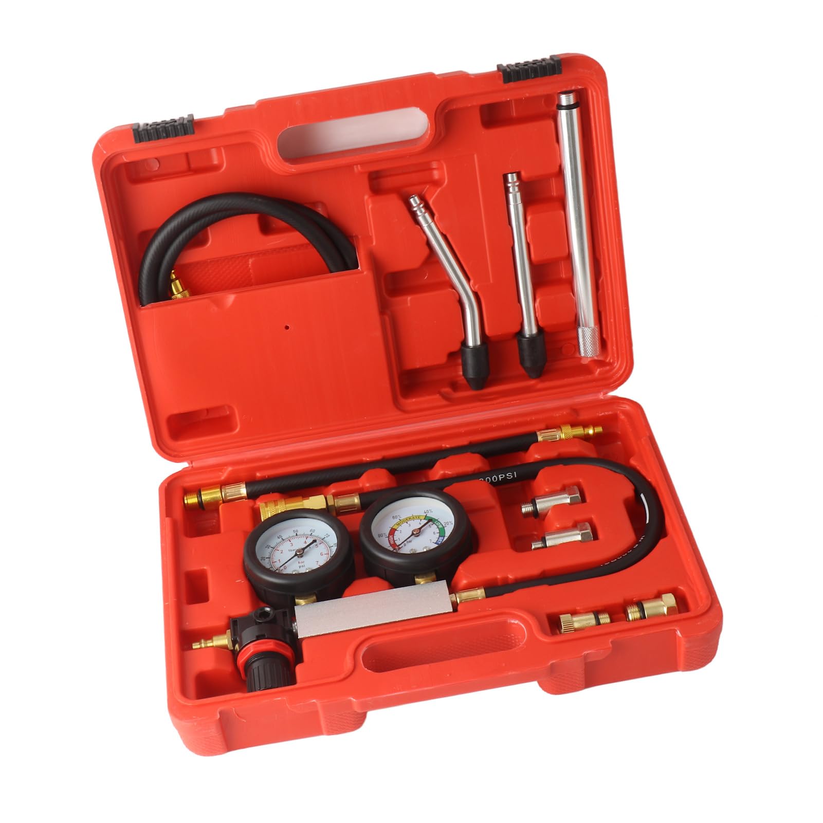 Cylinder Leak Down Tester Compression Detection Tool for Gasoline Engines Dual Gauge Leak Rate Test