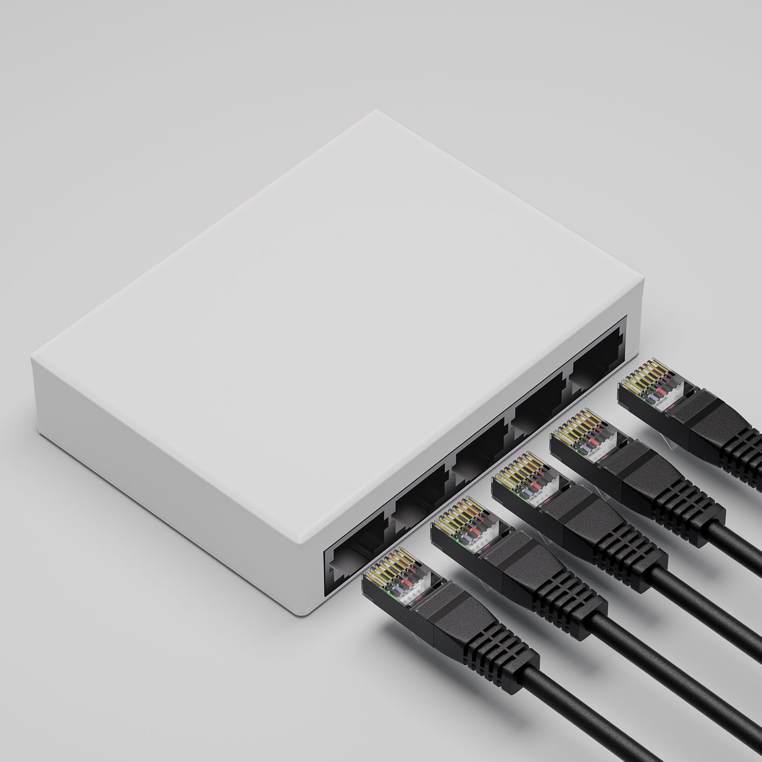 BLIYEE 5 Port Ethernet Switch, 10/100 Mbps Fast Desktop Ethernet Splitter, Unmanaged Network Switch | Plug & Play | Fanless Quiet | Desktop Design, White