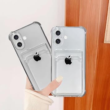 Ehr. iPhone 17 Uyumlu Kamera Korumalı Kartlıklı Köşeleri Airbag Tasarımlı Darbe Önleyici Şeffaf Silikon Kılıf