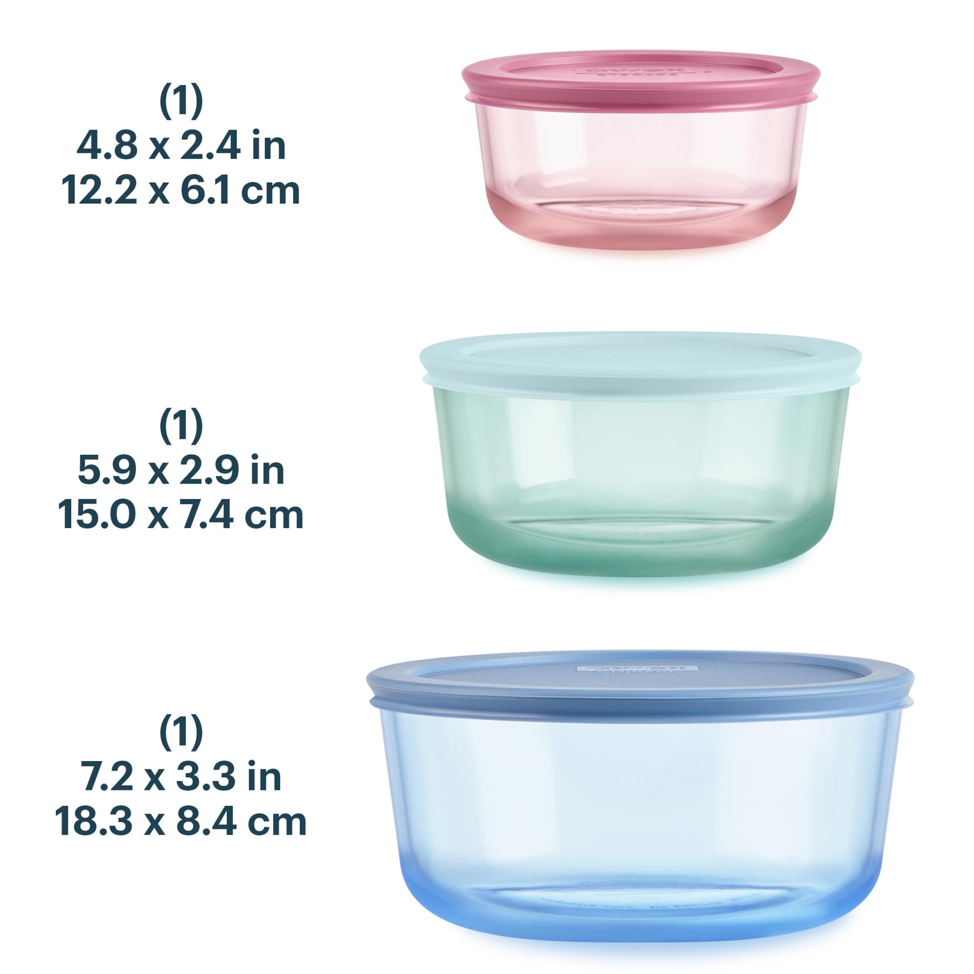 Juego De Recipientes Para Almacenamiento De Alimentos, Vidrio Tintado Pyrex Colors, Paquete De 6 | En Línea