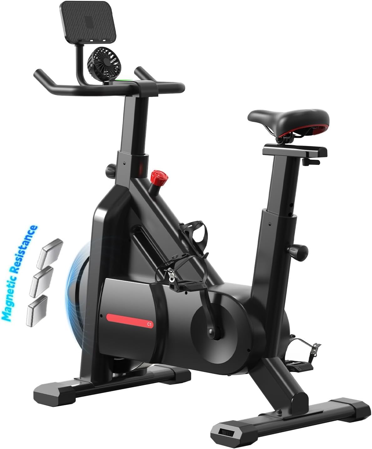 Bluearth Self-Powered Heimtrainer Fahrrad, leise Magnetischem Widerstand, max. 150KG,Verstellbarer Widerstand & Smart-App mit Immersivem Erlebnis, Indoor Spinning Bike für Cardio-Training zu Hause