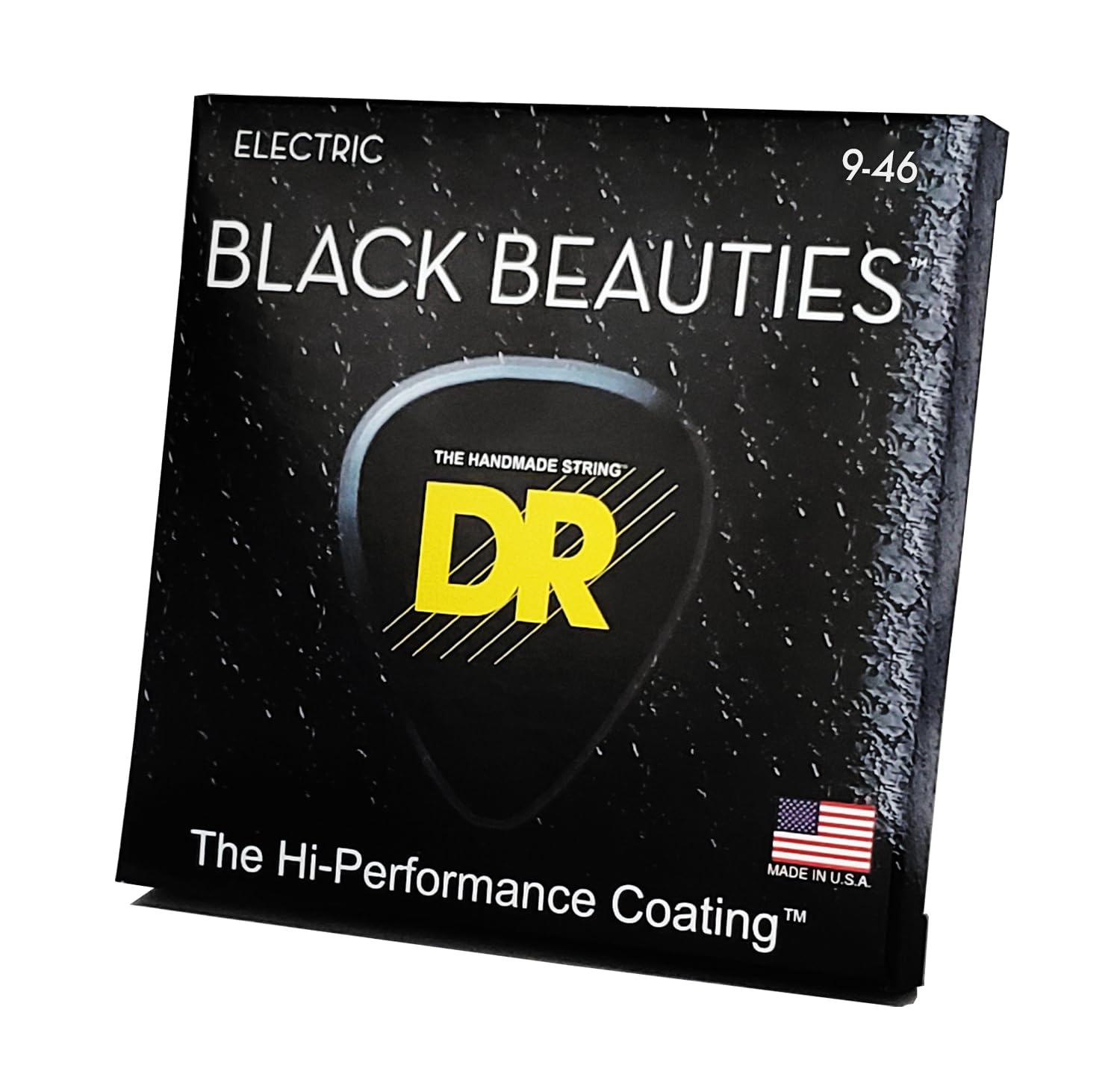 DR Strings BLACK BEAUTIES™ - BLACK Coloured Electric Guitar Strings: Light to Medium 9-46