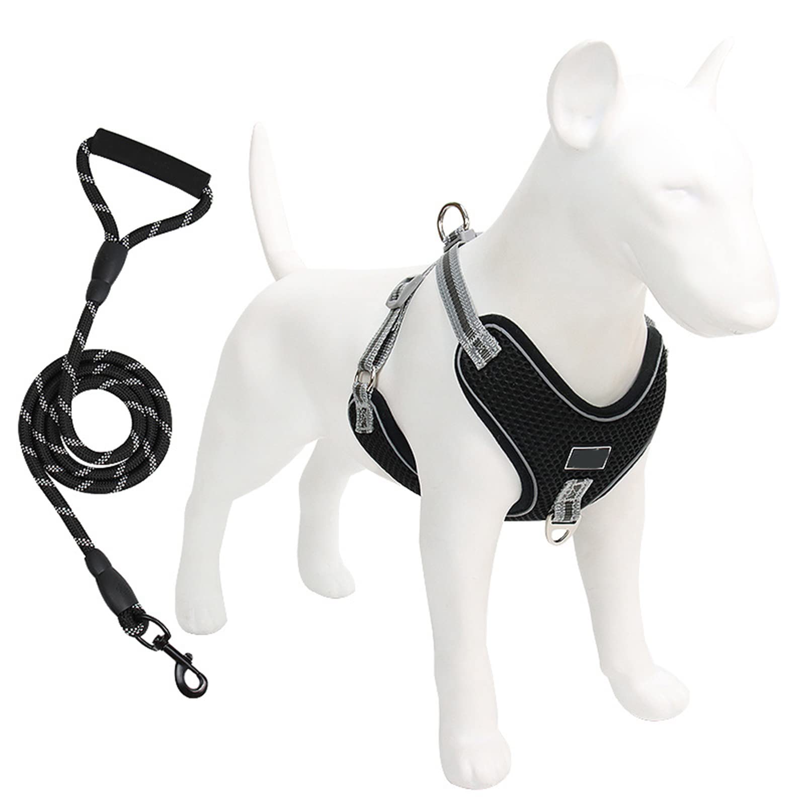Amazon.co.jp: 犬ハーネス ペット胴輪 胸あて式 牽引ロープ付き 調節