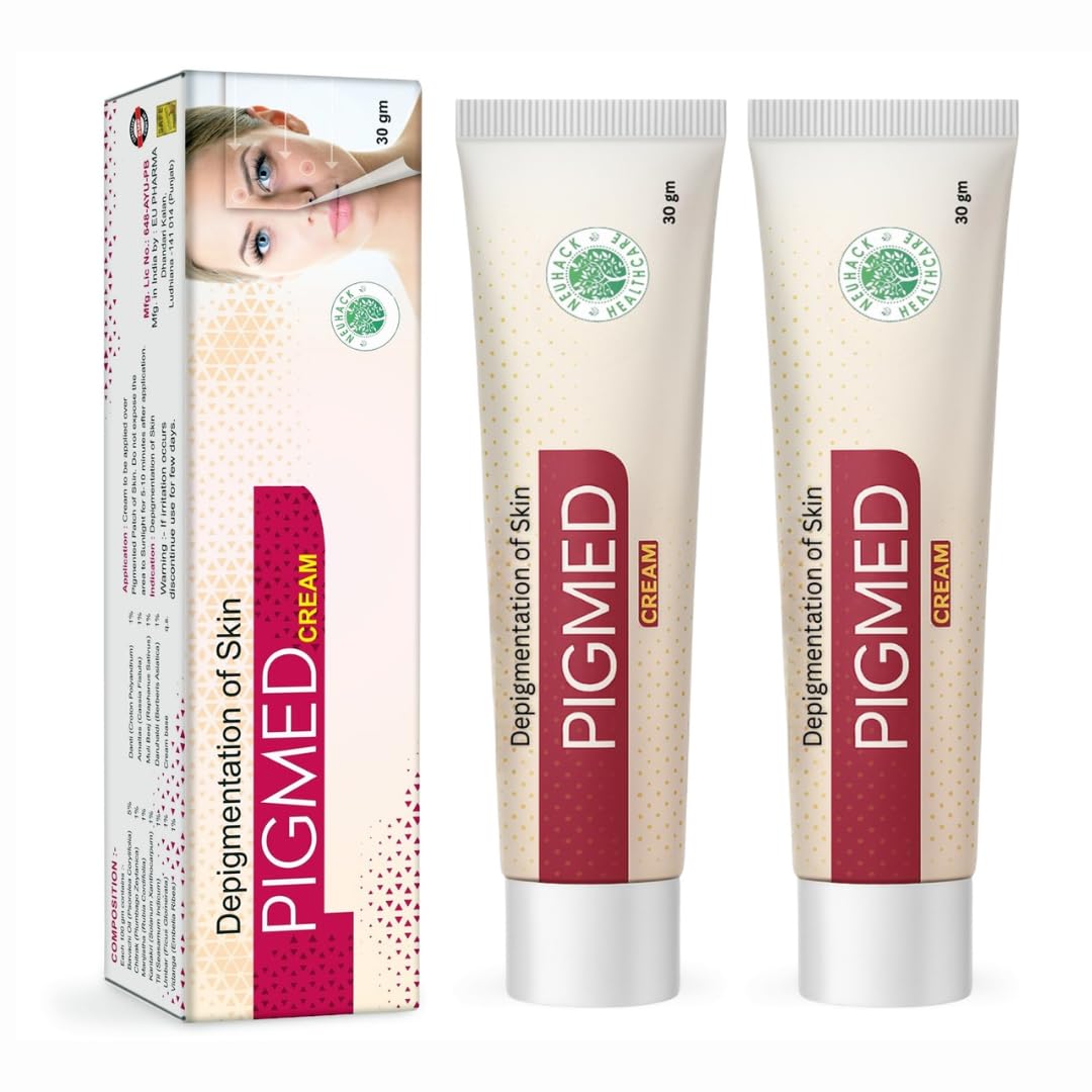 Neuhack Pigmed depigmentation cream for dark spots, acne marks, blemish removal | Anti pigmentation ayurvedic face cream For Men & Women | Pack of 2