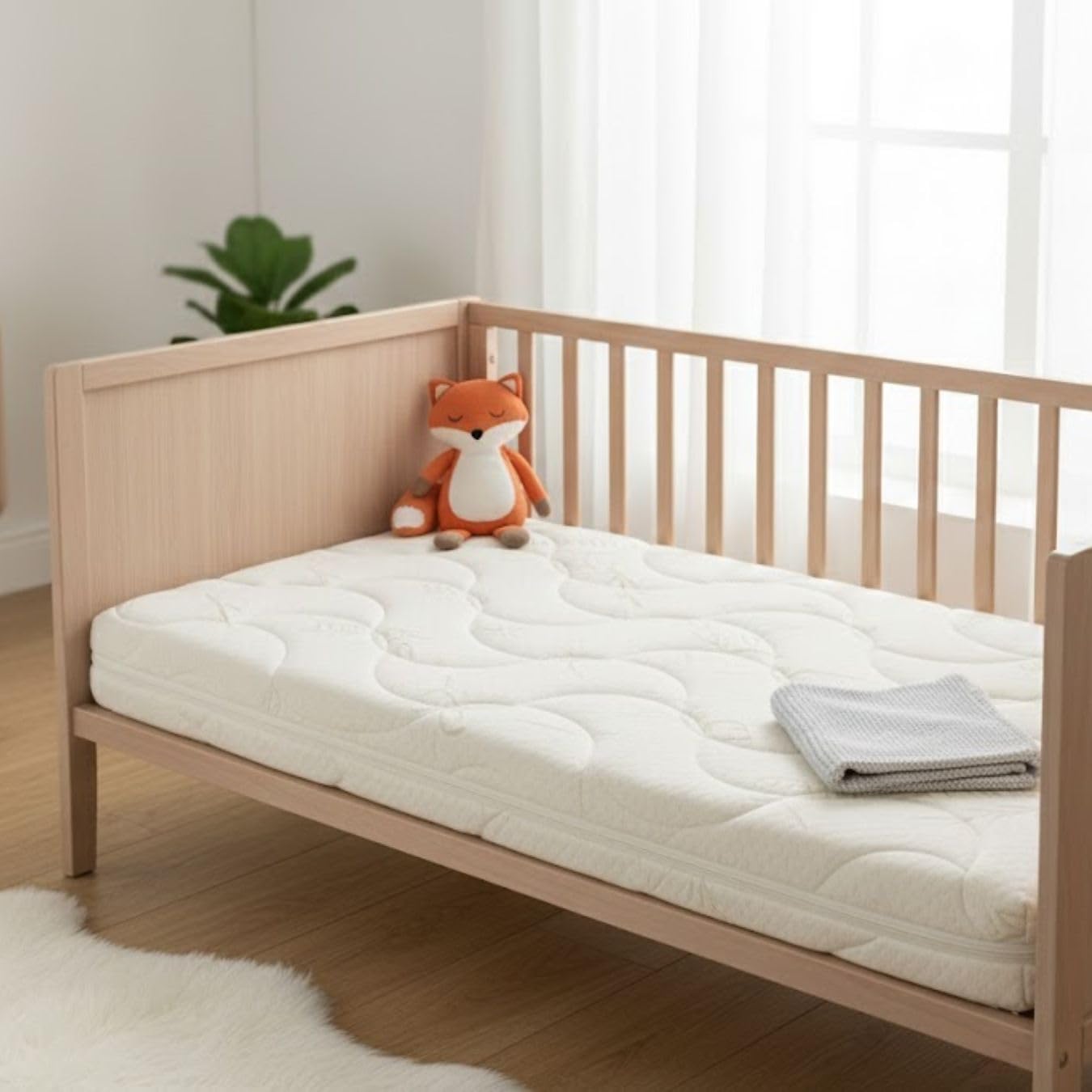 Easy Dort - Babytragetasche 40 x 90 cm – Wiege, Babywanne oder Babybett – Bezug aus Bambus | Sommer & Winter | doppelseitig Öko-Tex® | Weiß