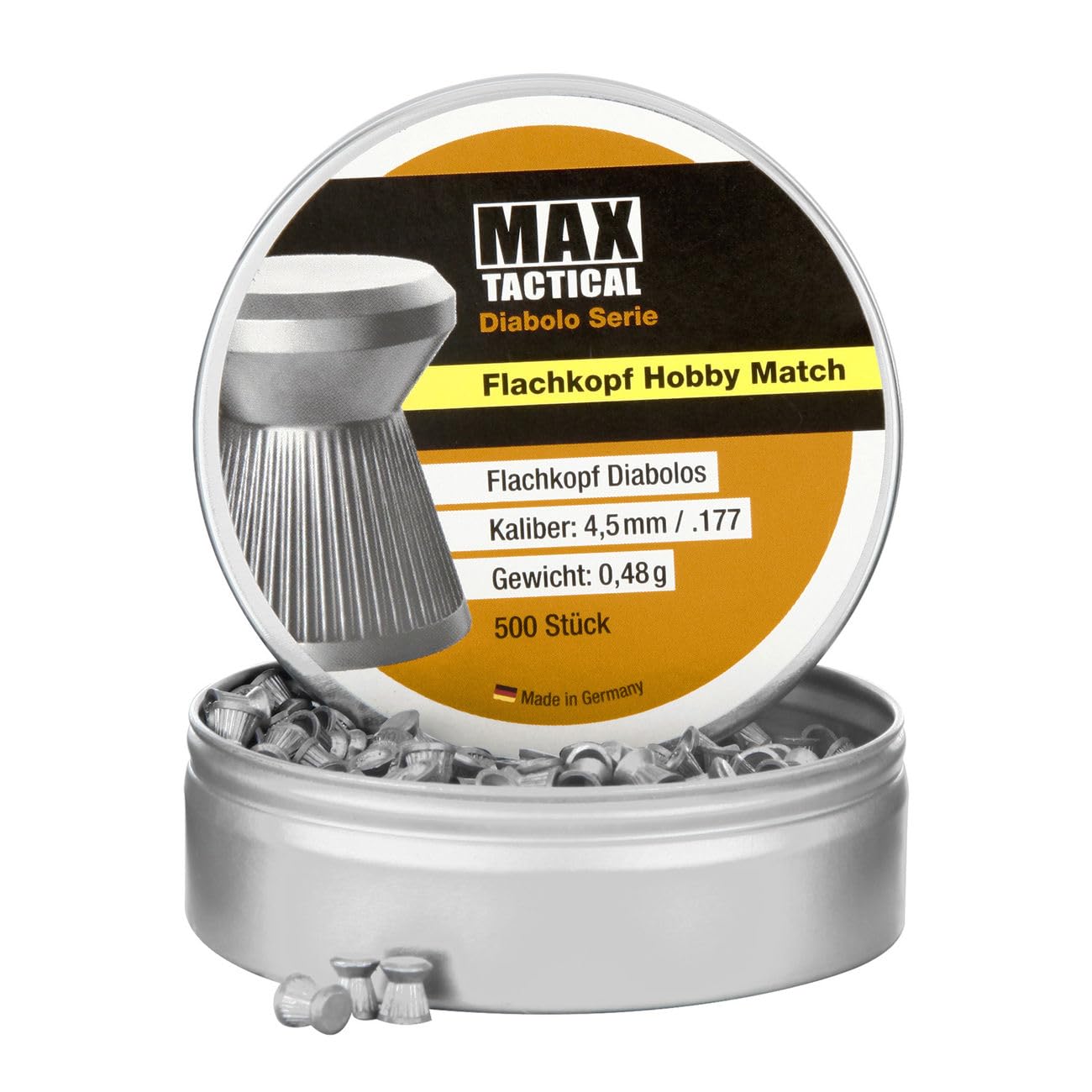 MAX Tactical Diabolos 4,5 mm Spitzkopf, Rundkopf & Flachkopf – Hobby Match Luftgewehr Munition
