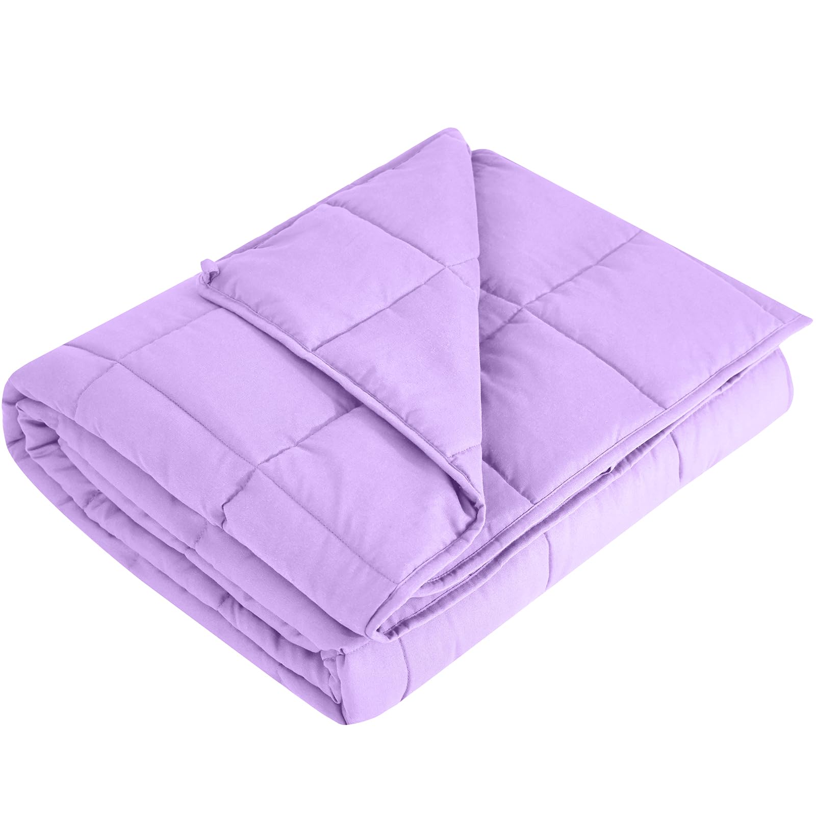 L'AGRATY Weighted Blanket - 48"x72" 15lbs Cooling Breathable Heavy Blanket with Glass Beads for Adult All-Season