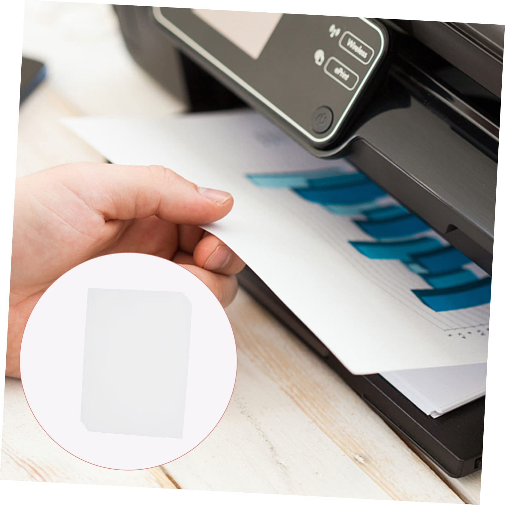 HOMSFOU 5 Set Carta Fotografica Lucida Doppia Faccia Per Stampanti Inkjet Resistente Graffi E Per Foto Pubblicità E Progetti Scolastici 10 Fogli*5