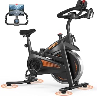 CURSOR FITNESS Stationary Exercise Bike: 300 lbs Capacity, Quiet Belt Drive, Adjustable Seat & Handlebar, Exclusive App for Home Workouts