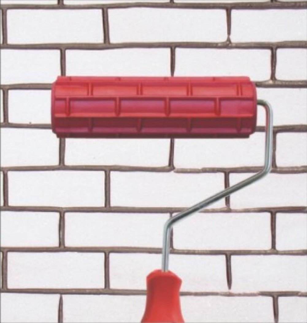 Bueer 7" DIY Patterned Paint Roller Decorative Rubber Roller with Plastic Handle (Model EG109)