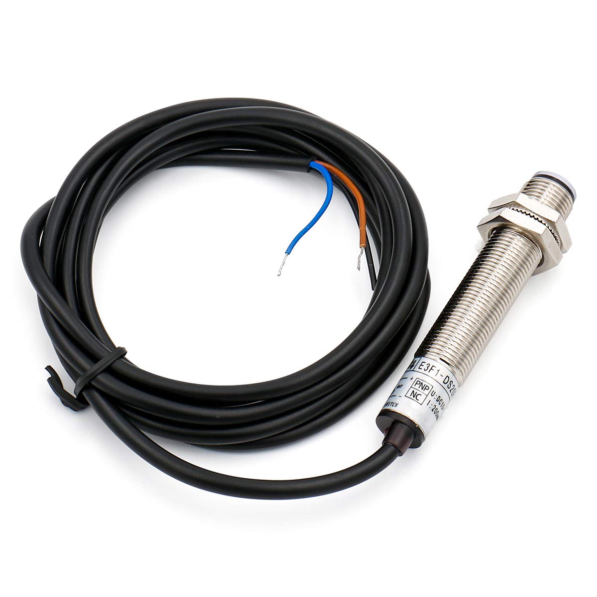 Baomain M12 Photoelectric Switch E3F1-DS8P2 8cm Detection Distance DC10-30V 200mA 3 Wire (PNP NC)