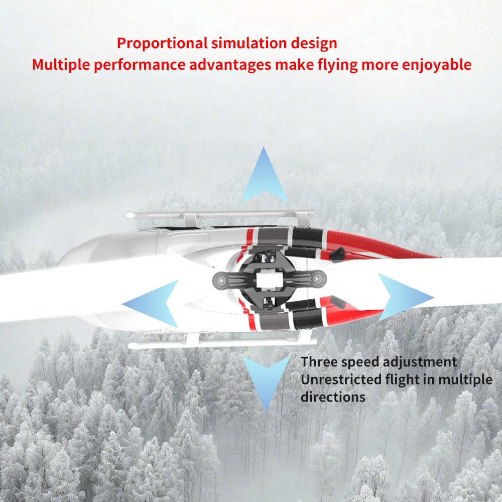 FB-05 6-Kanal-RC Helikopter mit LED-Beleuchtung, 2,4-GHz-Fernsteuerung, optischer Flusspositionierung und barometrischer Höhenhaltung, EVA-Schaumstoff-Modell für Einsteiger (Blau/1 Batterie)