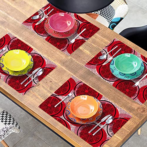 Sets de table pamplemousse lot de 6 dessous de plat lavables pour cuisine - 8