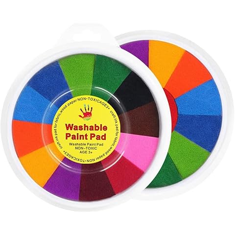 Senbos 13 Colours Stamp Pad Colourful Washable Fingerprint Stamp Pad Set, Non-Toxic and Child Safe Ink Stamp Pad for Paper Crafts, Fabric Painting, DIY and Birthday Gift Cover
