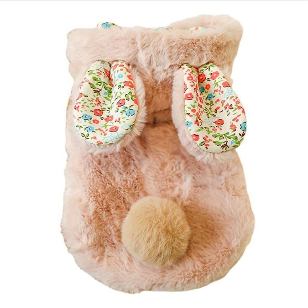 Veste chaude pour chien en coton isolant avec capuche lapin et protection thermique hiver