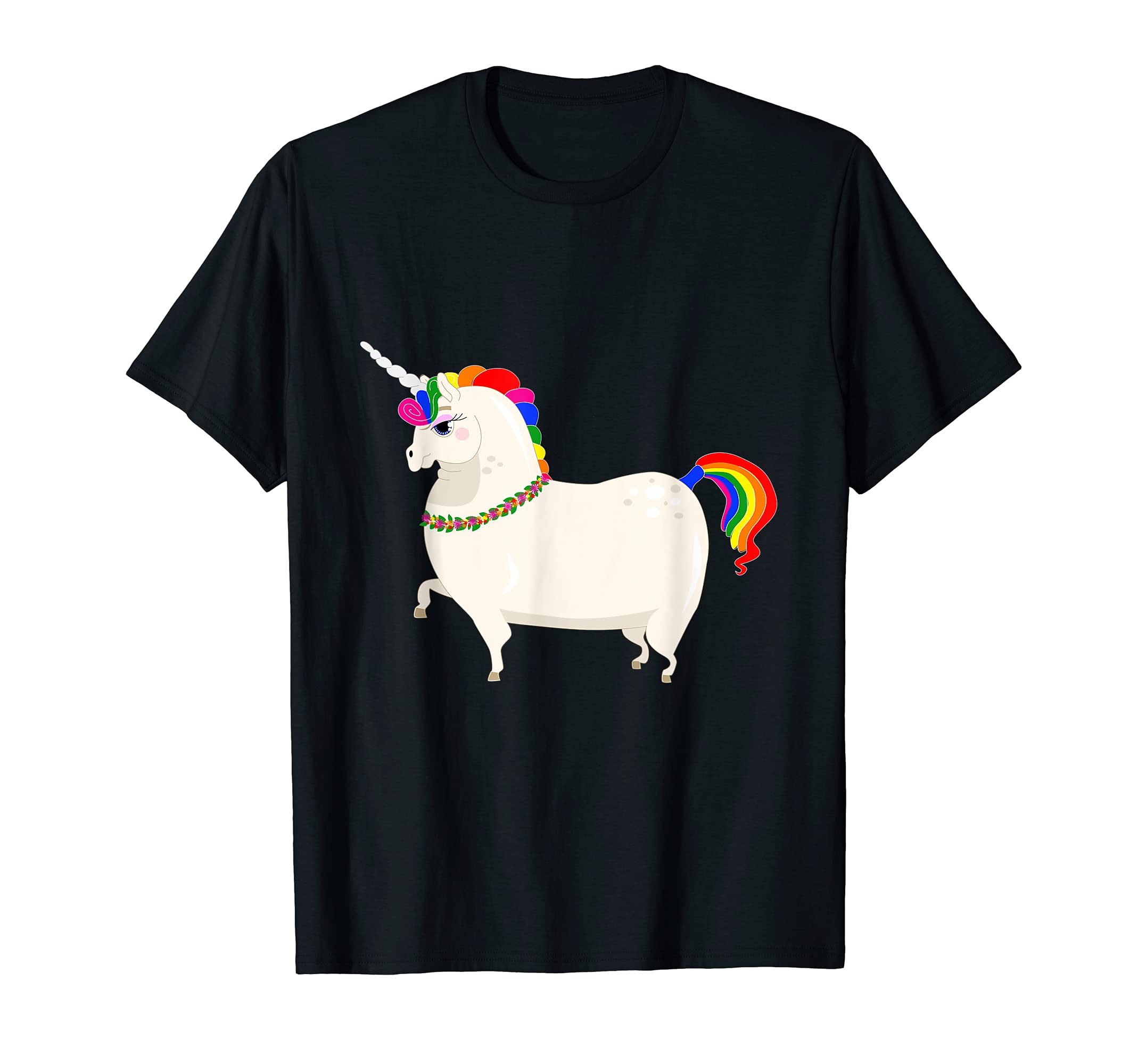 Fat unicorn with rainbow mane