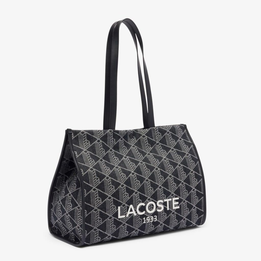 Lacoste Bolsa de reportero para hombre, mono jacquard denim negro