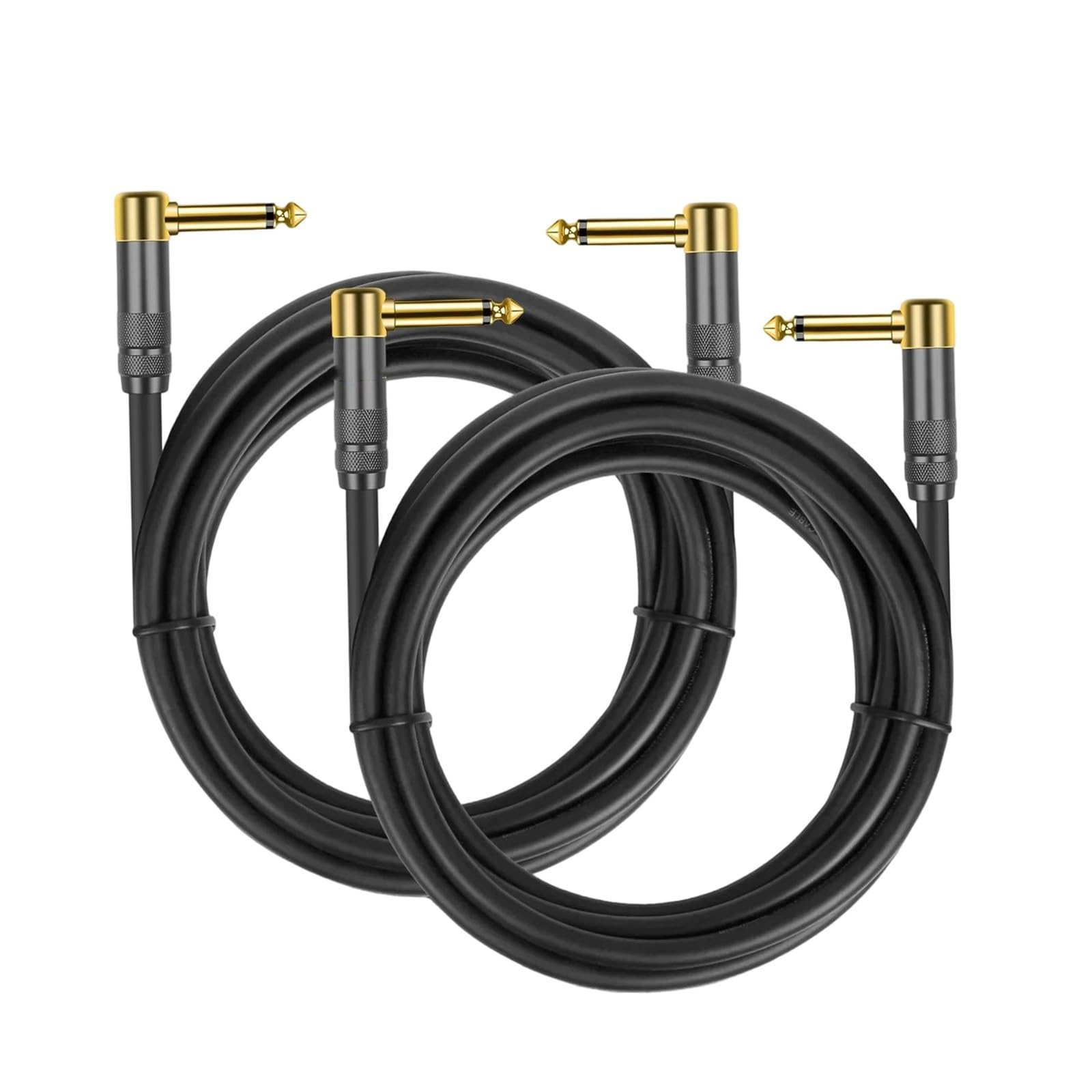 Cable TRS Macho De Ángulo Recto 1/4 Pulgadas Para Mandolina Eléctrica Bajo | Cable de para guitarra(Pack of 2,12m)