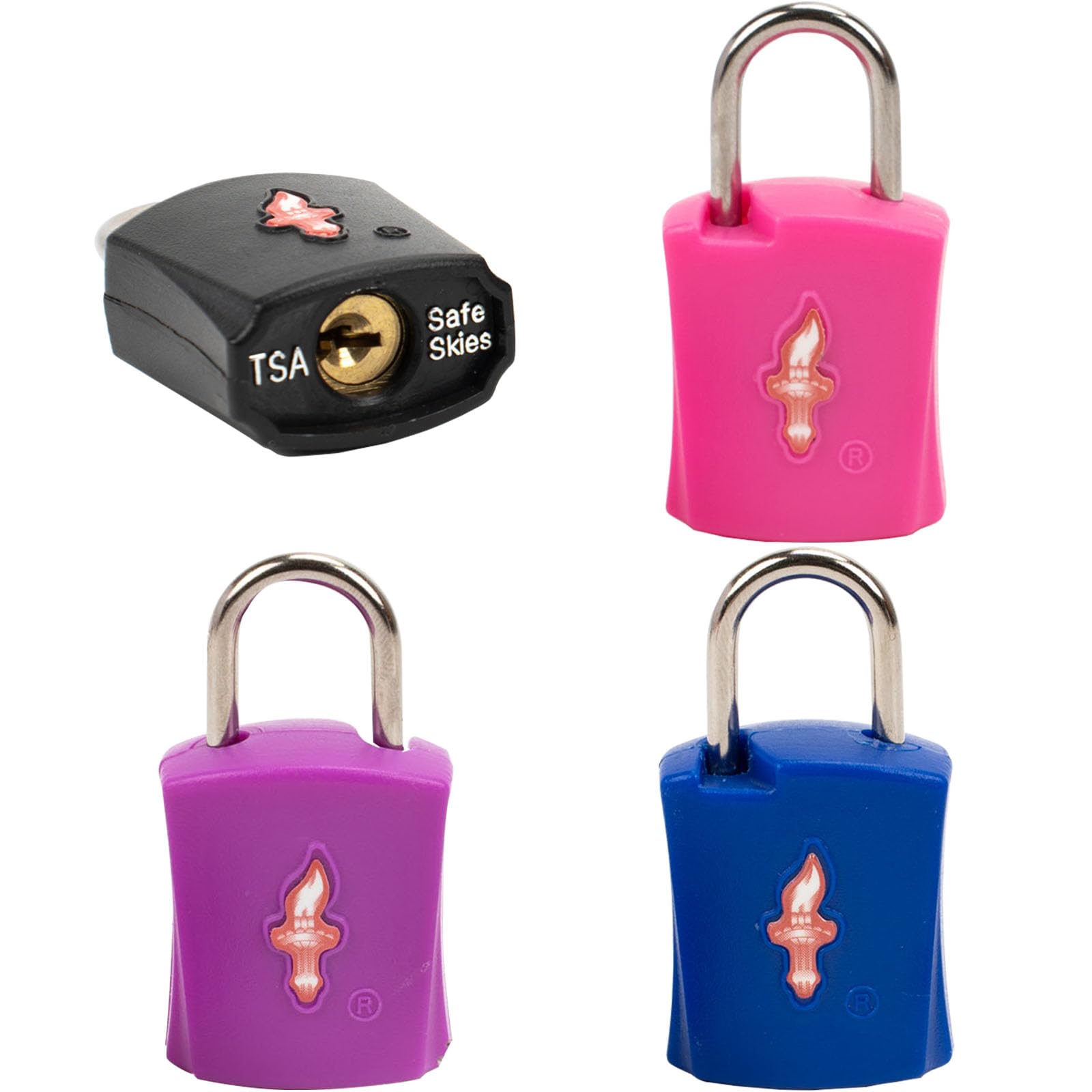 DUALCROWN 4 Pack TSA Approved Luggage Locks in Family Pack,Suitcase Lock TSA Approved;TSA Approved Travel Lock for Backpacks, Bags and Luggage That