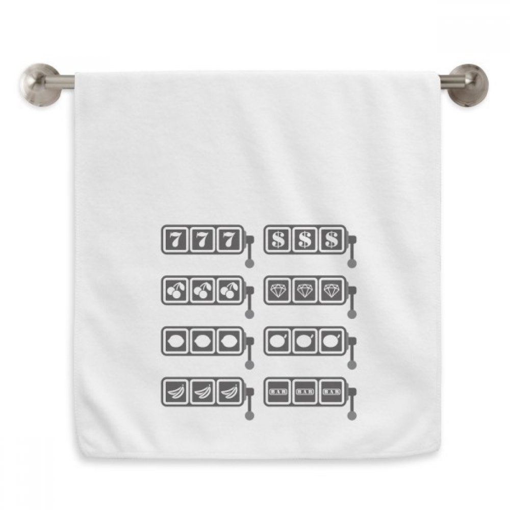 Serviettes débarbouillettes 13X29 Pouces motif machine à sous en coton moelleux