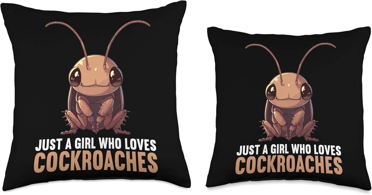 Just a Girl who loves Cockroaches Lovers Cockroach Throw Pillow