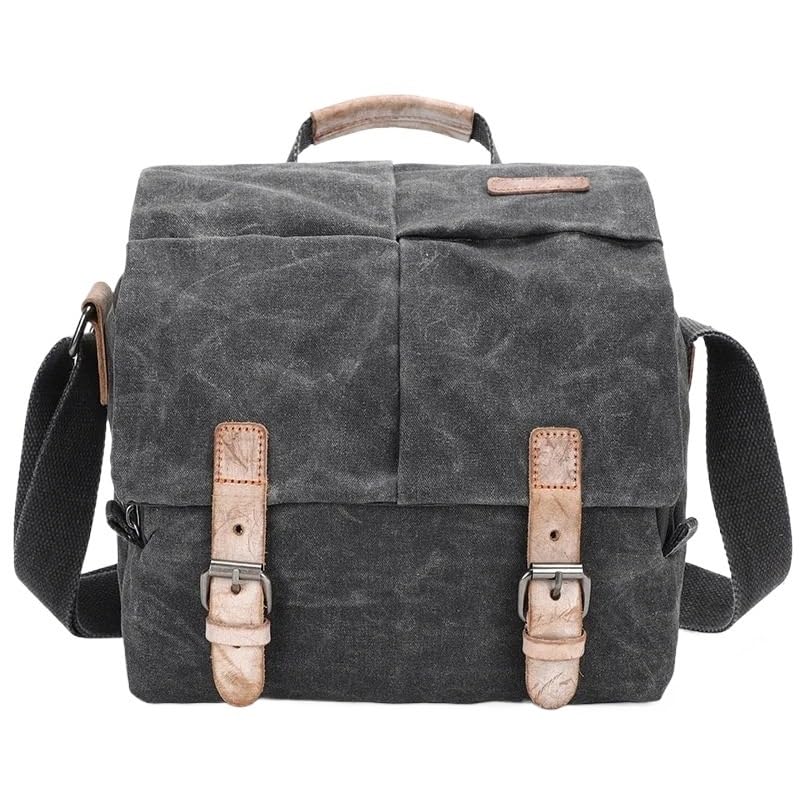 Borsa Reflex Borsa a tracolla diagonale SLR Fotografia for fotocamera digitale Borse for cellulare Zaini da viaggio impermeabili in tela for il tempo libero(Dark Grey)