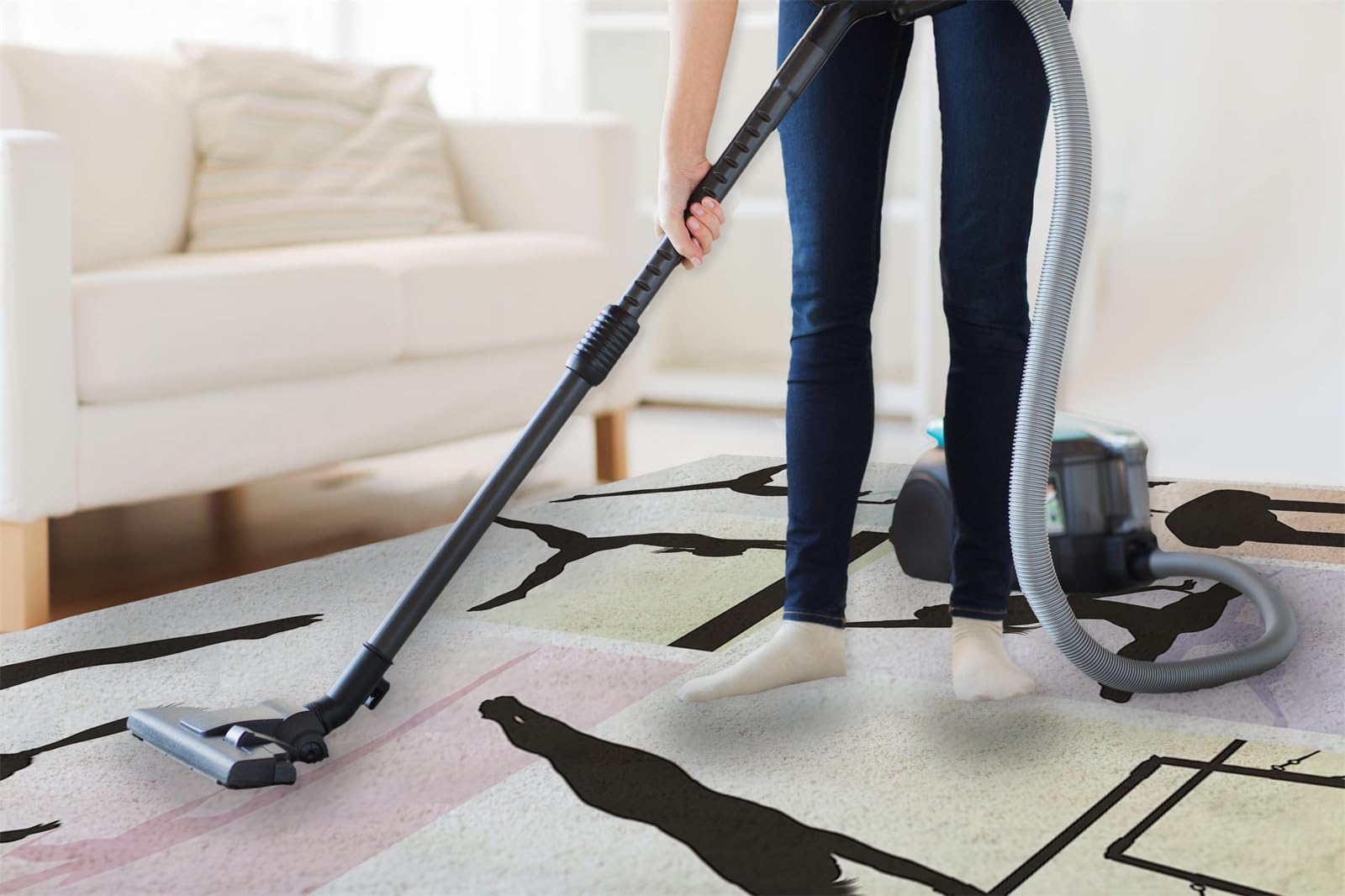 rutschfeste Schmutzfangmatte Teppich 160x230cm Türmatte Turnen wie Akrobaten Fußmatte Bodenmatte für Innen und Schützen Außen Küchenboden Flur Wohnkultur