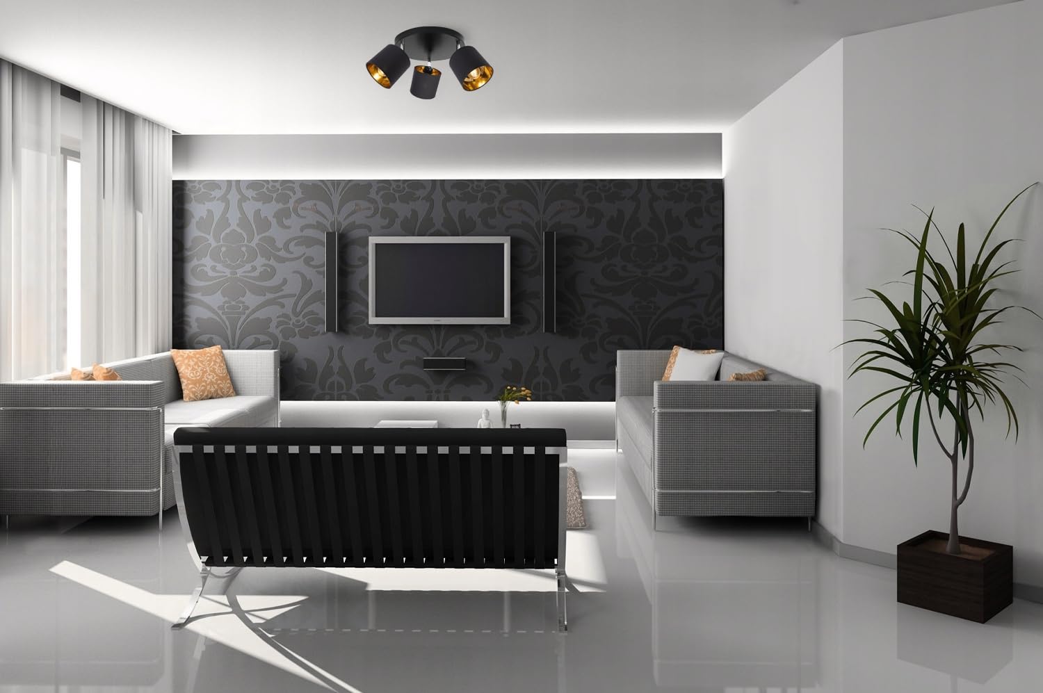 Lampa wisząca sufitowa żyrandol złota plafon LED – Nowoczesna lampa LED do salonu, sypialni i kuchni