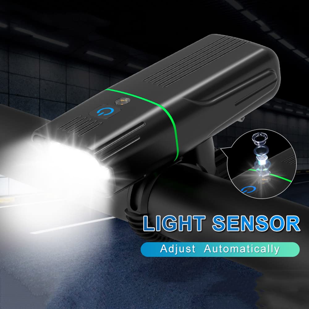 Sensor De Luz Luz De Bicicleta con Luz Trasera Roja Trasera USB Recargable LED Faro Bicicleta Lámpara Delantera Linterna