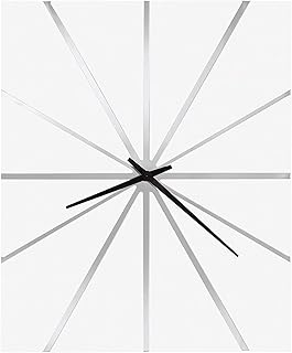 Howard Miller Zander Wall Clock 625-616 â€“ Rectangular Oversized High-Gloss White Home Decor with Quartz Movement