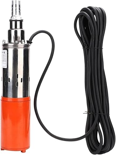 Bomba de agua de diafragma autocebante DC 12V-0.8 Cubo-114.8 ft Bomba de tornillo de alta elevación de acero inoxidable y fundido sumergible DC 12V